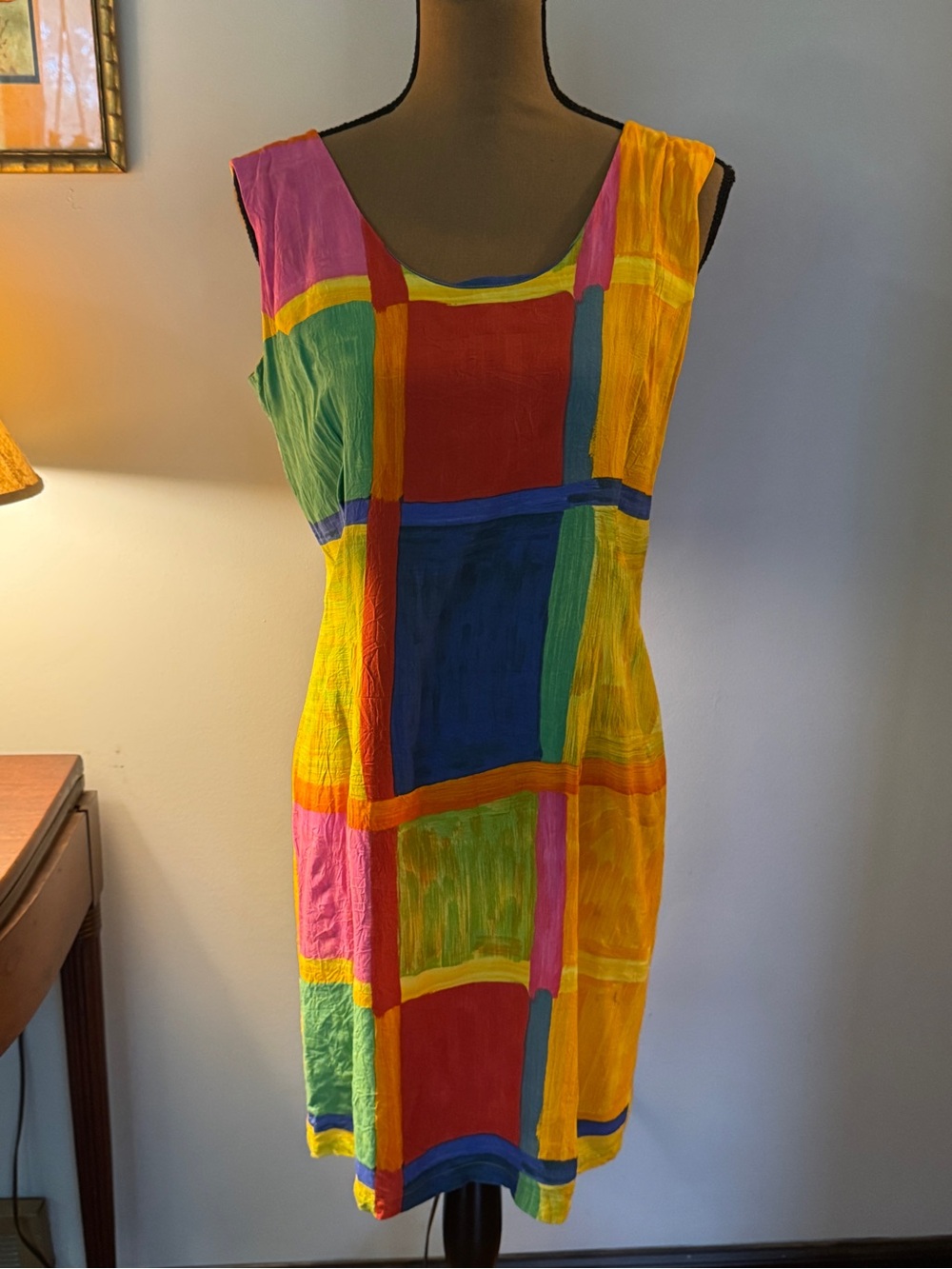Jams World Bright Multicolor Block Print Sleeveless Mini Dress